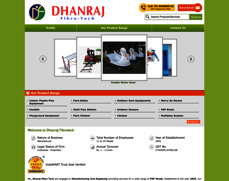 Dhanrajfibrotech.in thumbnail