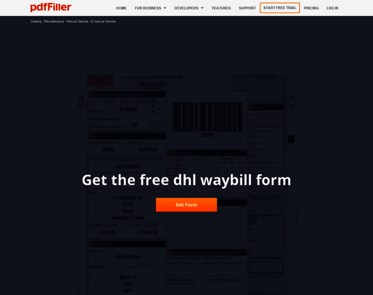 Dhl-waybill-form.pdffiller.com thumbnail