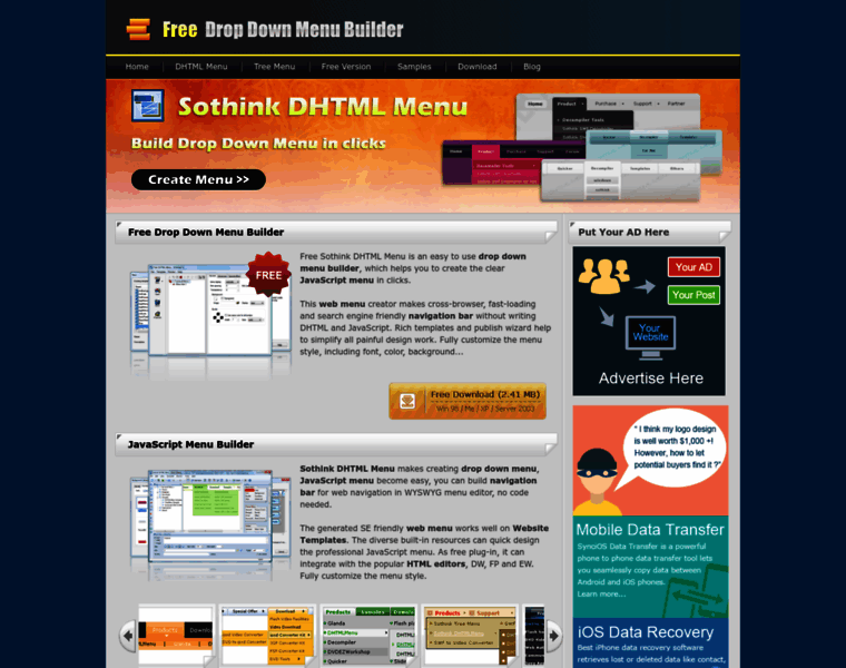 Dhtml-menu-builder.com thumbnail