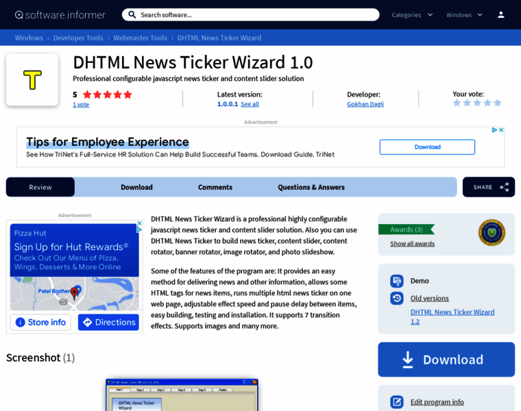 Dhtml-news-ticker-wizard.software.informer.com thumbnail