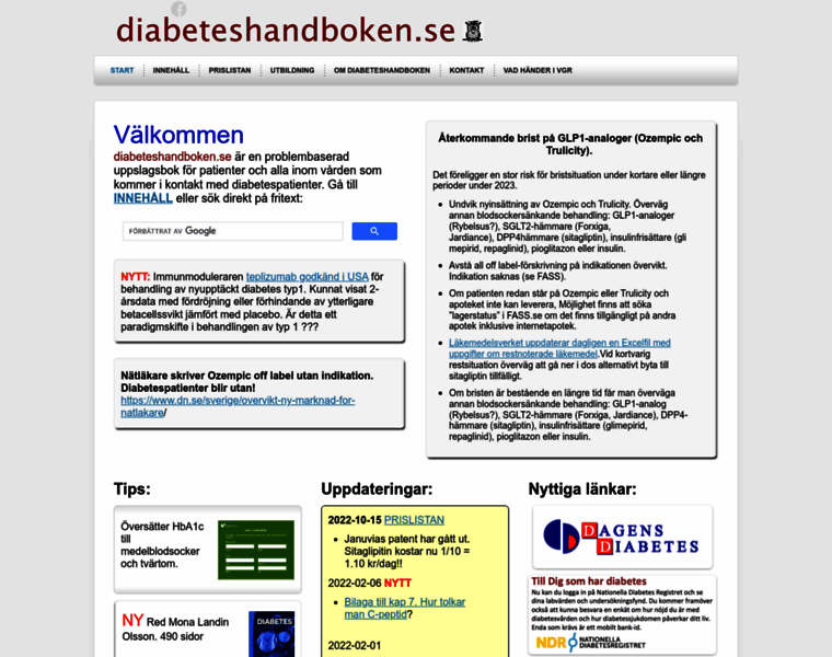 Diabeteshandboken.se thumbnail