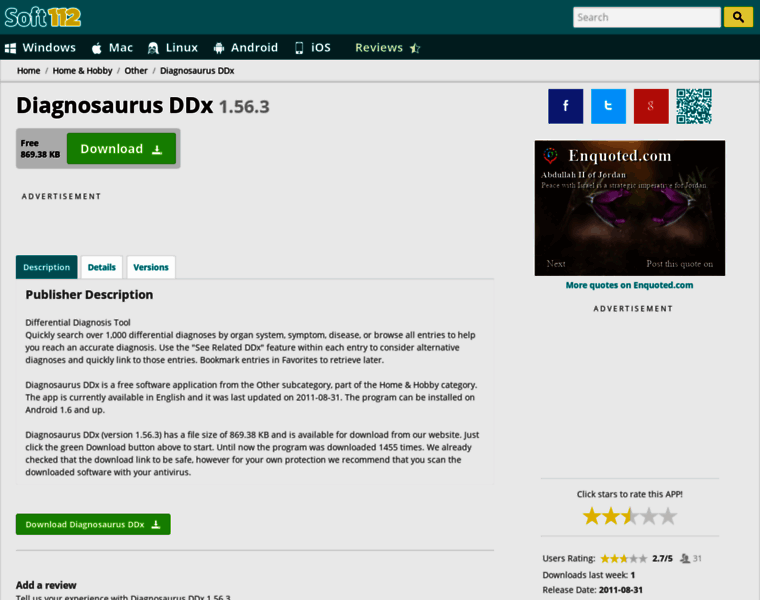 Diagnosaurus-ddx.soft112.com thumbnail