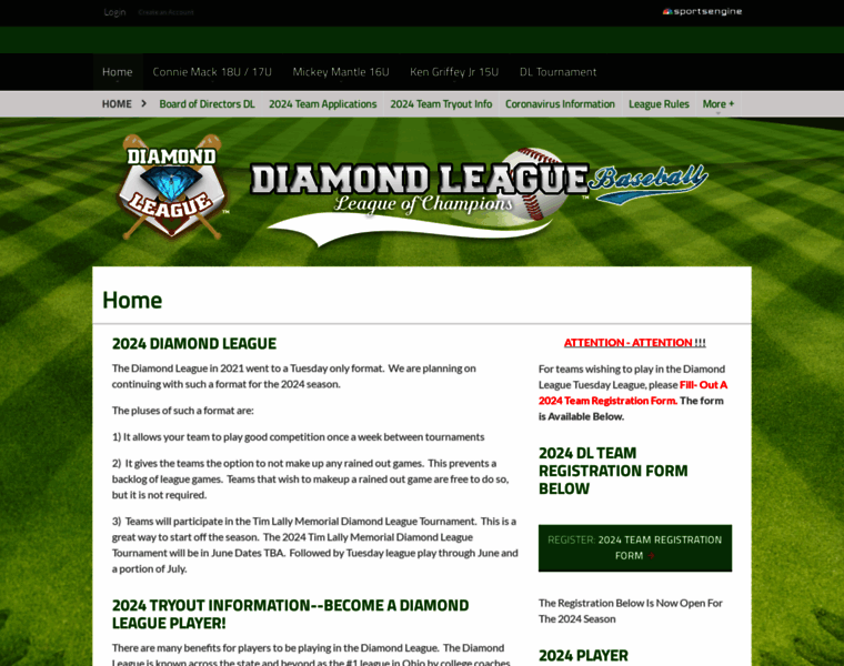 Diamondleague.org thumbnail