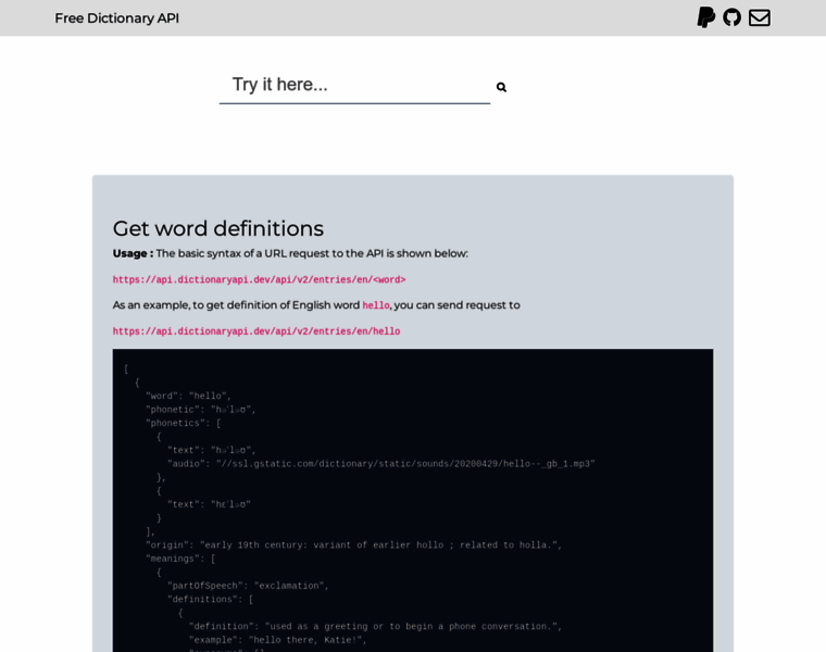 Dictionaryapi.dev thumbnail Dictionaryapi.dev thumbnail