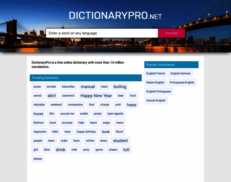 Dictionarypro.net thumbnail