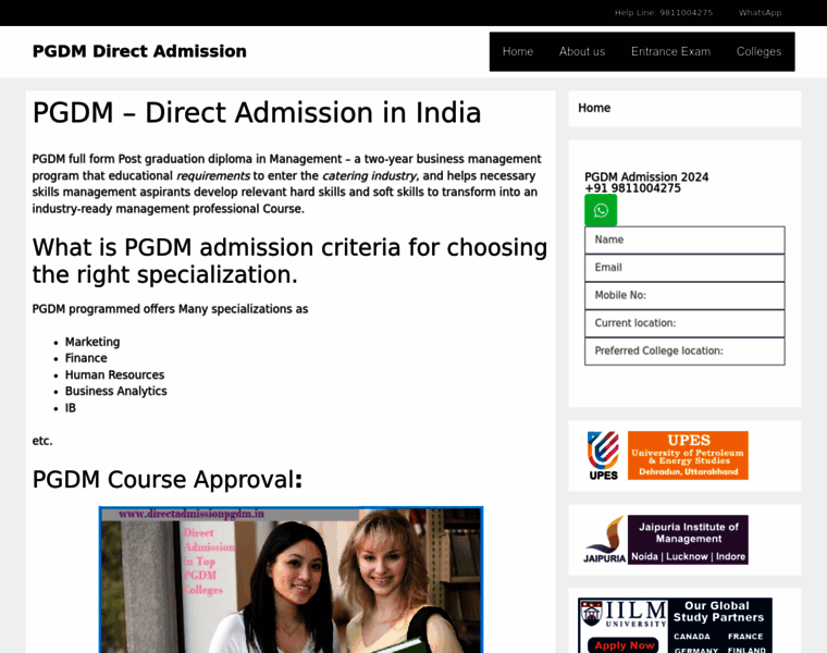 Directadmissionpgdm.in thumbnail
