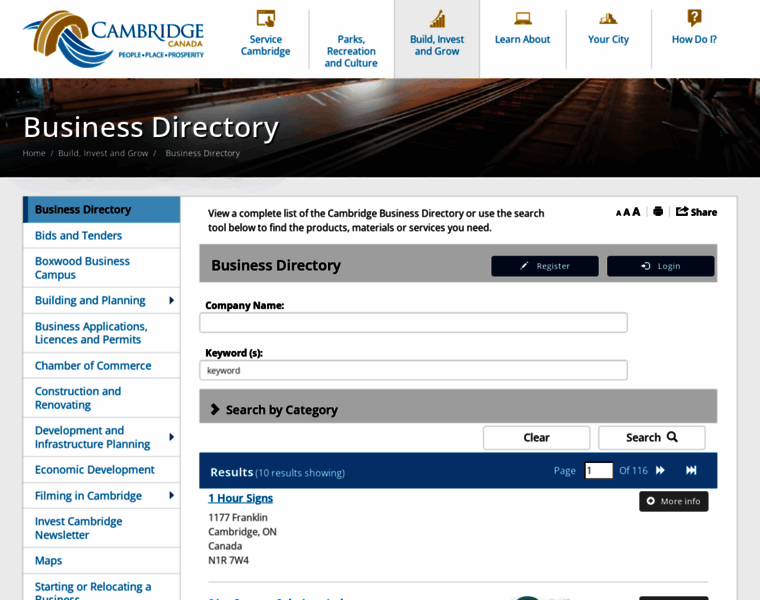 Directory.cambridge.ca thumbnail