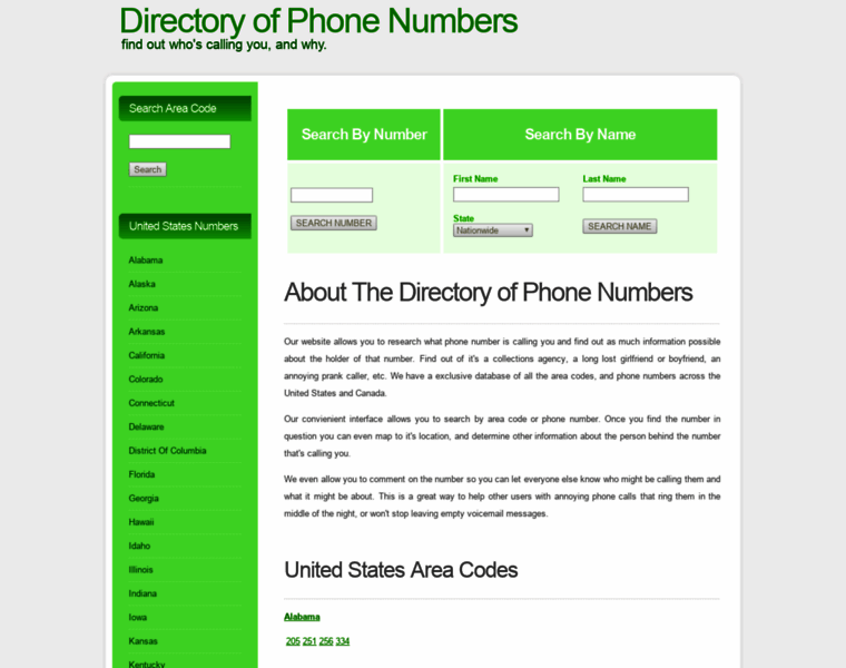 Directoryofphonenumbers.com thumbnail