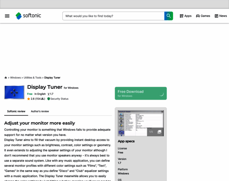Display-tuner.en.softonic.com thumbnail
