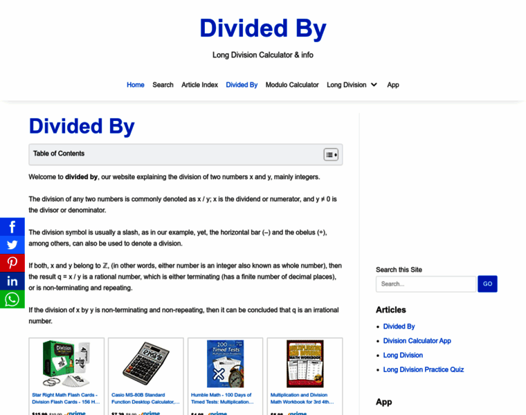 Dividedby.org thumbnail
