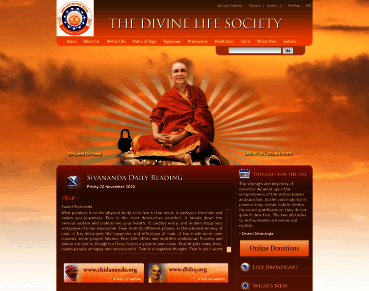 Divinelifesociety.in thumbnail