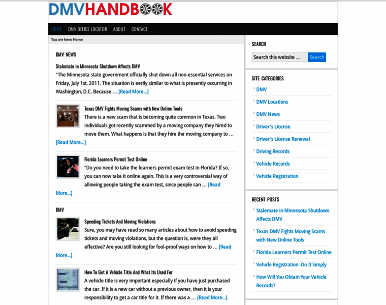Dmvhandbook.org thumbnail