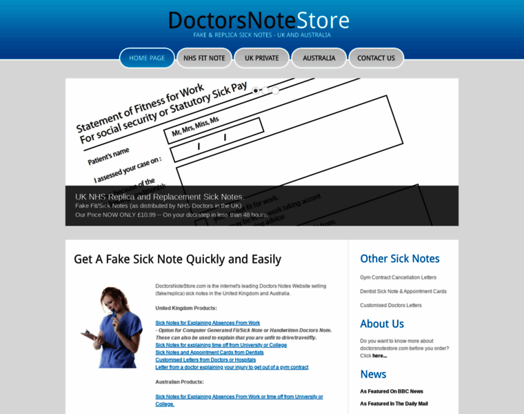 Doctorsnotestore.com thumbnail