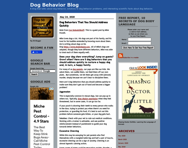 Dogbehaviorblog.com thumbnail