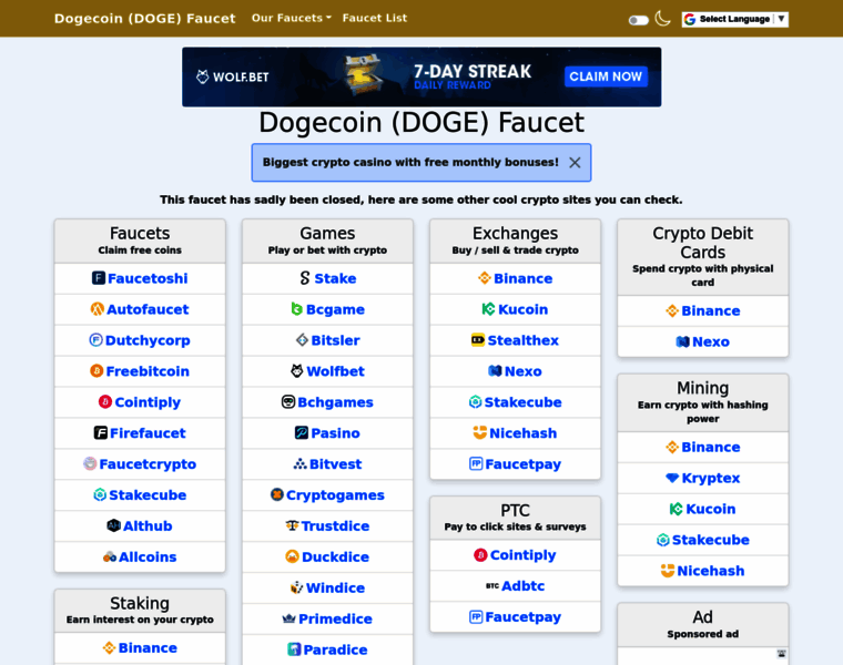 Doge-faucet.com thumbnail