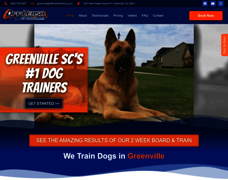 Dogtraininggreenville.com thumbnail