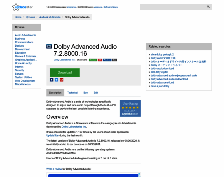 Dolby-advanced-audio.updatestar.com thumbnail