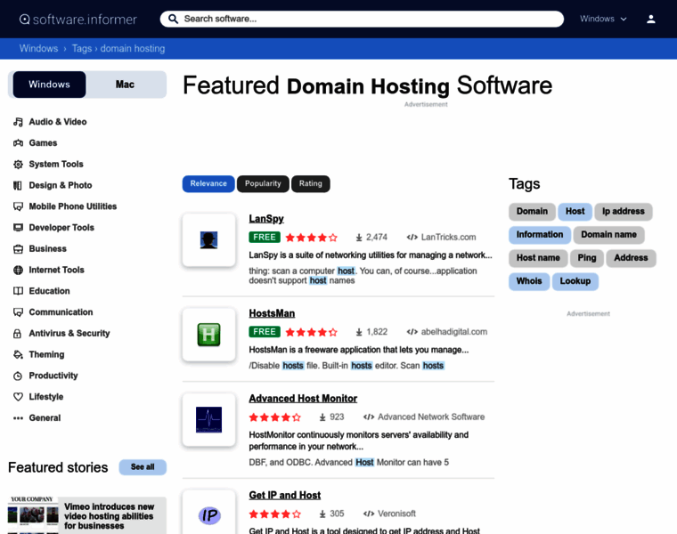 Domain-hosting.software.informer.com thumbnail