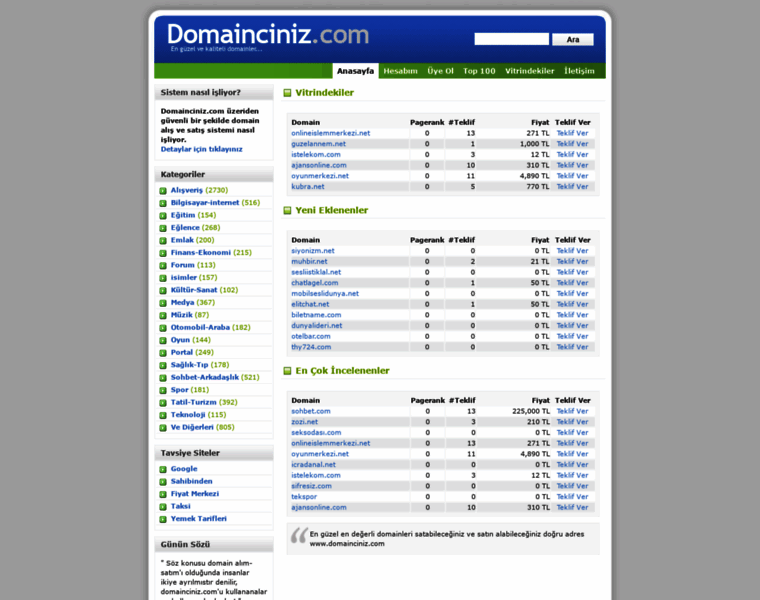 Domainciniz.com thumbnail