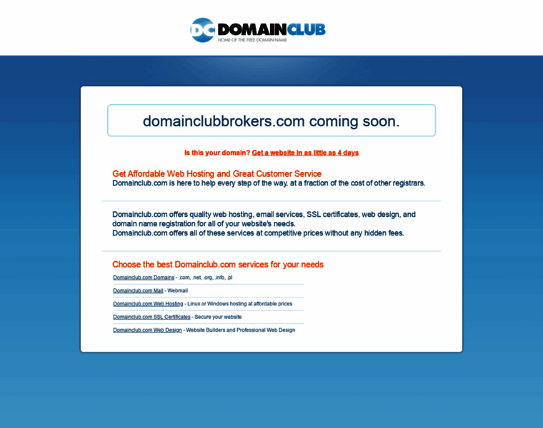 Domainclubbrokers.com thumbnail