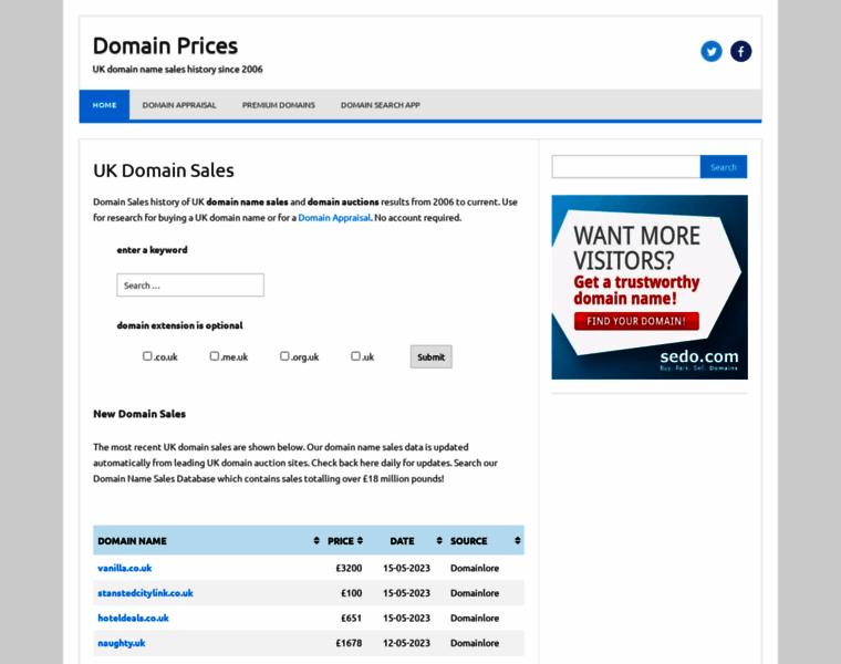 Domainprices.co.uk thumbnail
