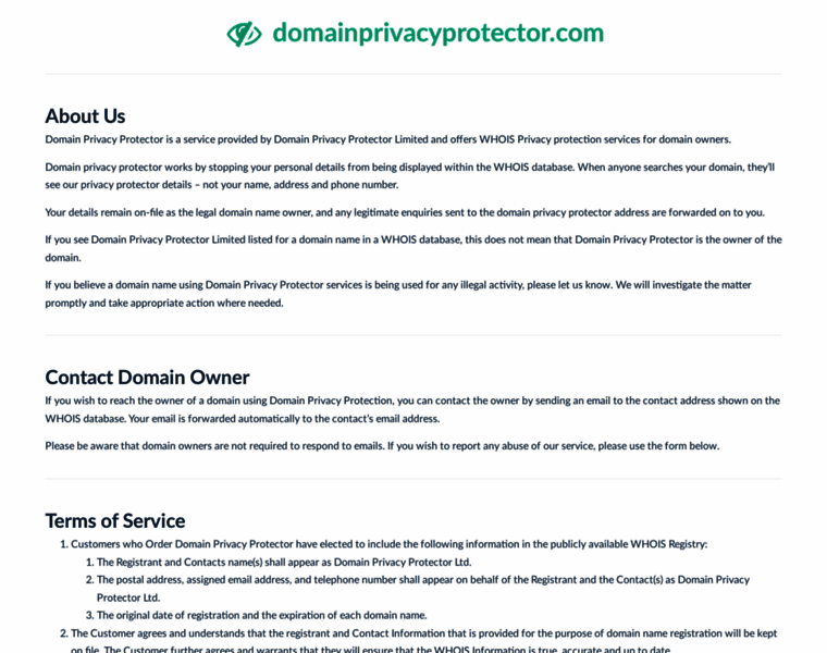 Domainprivacyprotector.com thumbnail