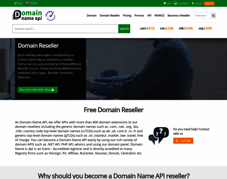 Domainresellerapi.net thumbnail