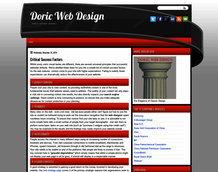 Doric-web-design.com thumbnail