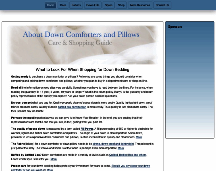 Down-comforter-info.com thumbnail