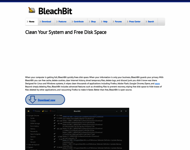 Download.bleachbit.org thumbnail