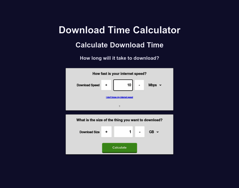 Downloadtimecalculator.com thumbnail