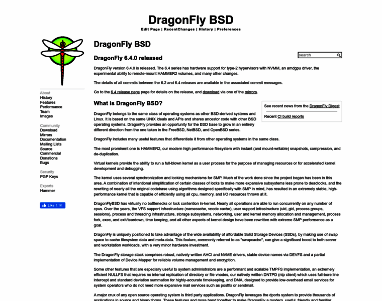 Dragonflybsd.org thumbnail