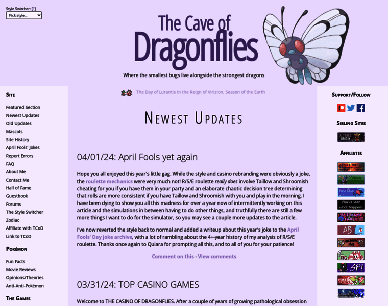 Dragonflycave.com thumbnail