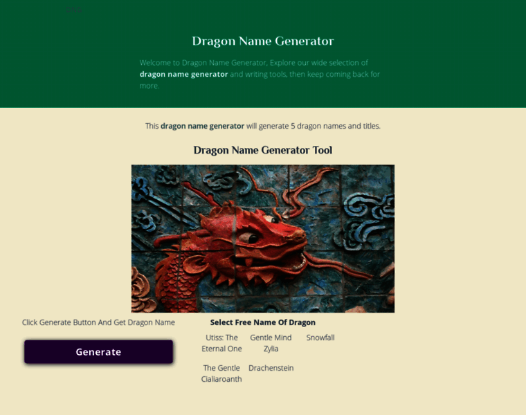 Dragonnamegenerator.info thumbnail