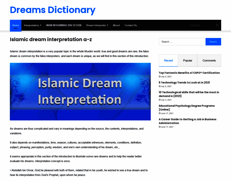 Dreams-dictionary.com thumbnail