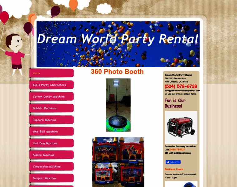 Dreamworldpartyrental.com thumbnail