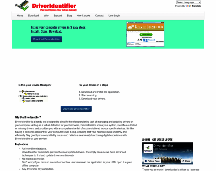 Driveridentifier.com thumbnail