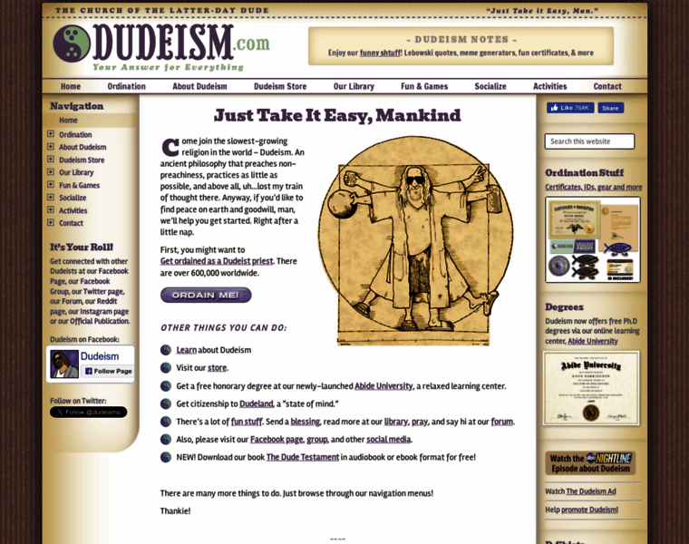 Dudeism.com thumbnail