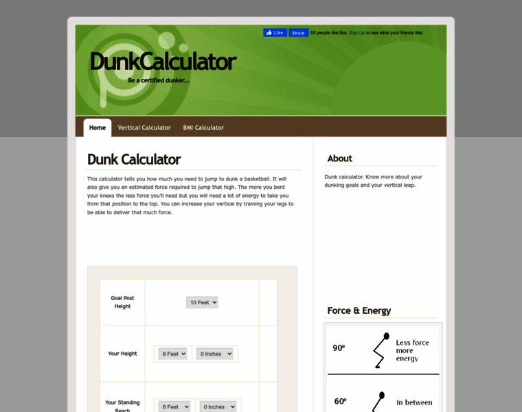 Dunkcalculator.com thumbnail
