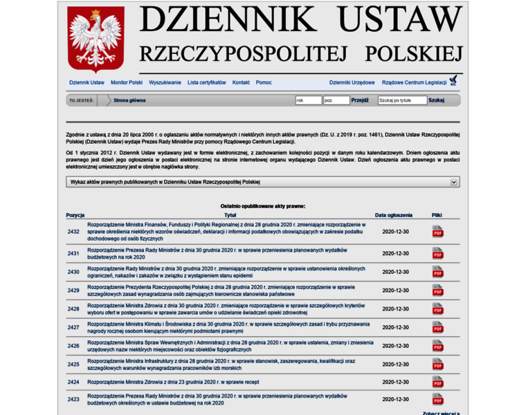 Dziennikustaw.gov.pl thumbnail