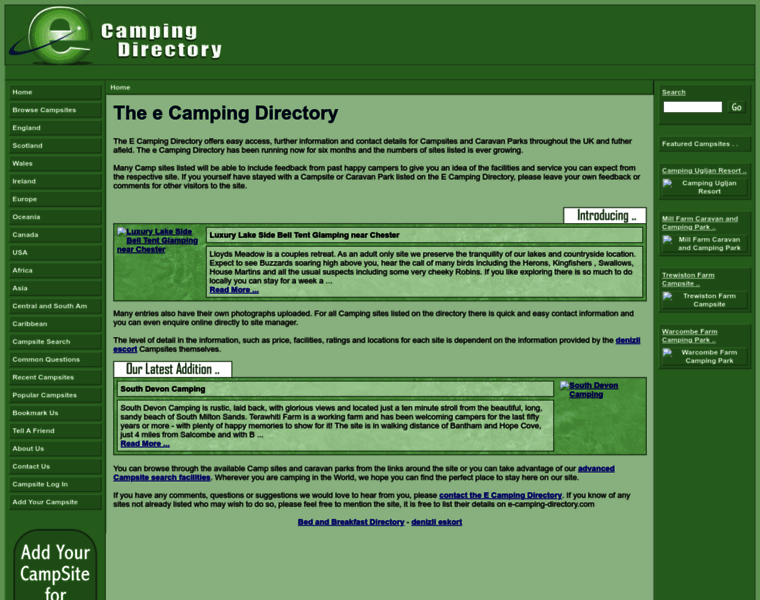 E-camping-directory.com thumbnail
