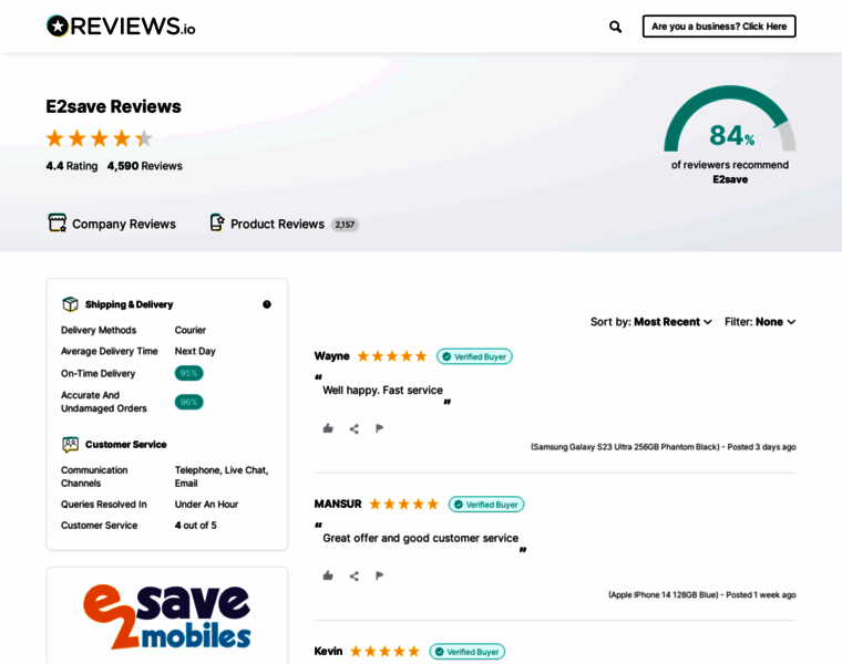 E2save.reviews.co.uk thumbnail