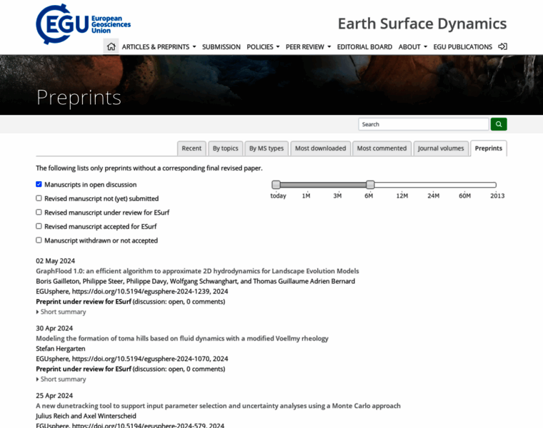 Earth-surf-dynam-discuss.net thumbnail