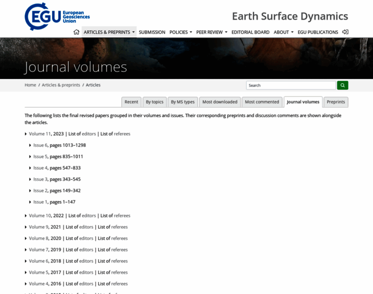Earth-surf-dynam.net thumbnail