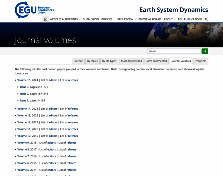 Earth-syst-dynam.net thumbnail