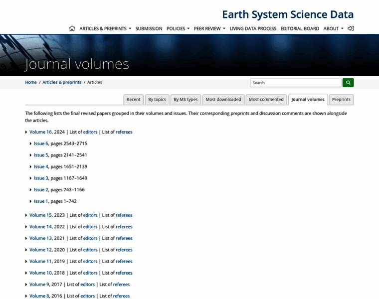 Earth-syst-sci-data.net thumbnail