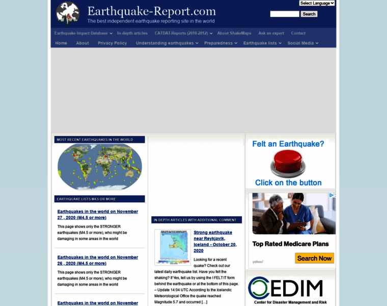 Earthquake-report.com thumbnail