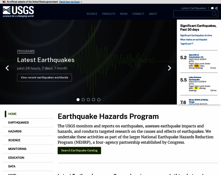 Earthquake.usgs.gov thumbnail