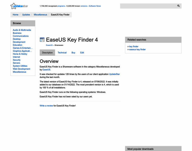 Easeus-key-finder.updatestar.com thumbnail