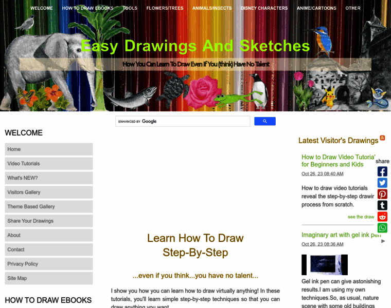 Easy-drawings-and-sketches.com thumbnail